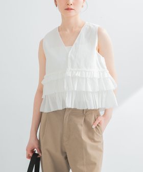 【アーバンリサーチ/URBAN RESEARCH】のノースリーブフリルブラウス 人気、トレンドファッション・服の通販 founy(ファニー) ファッション Fashion レディースファッション Fashion for Women トップス・カットソー Cut & Sew Tops キャミソール&ノースリーブ Camisoles & Sleeveless Tops シャツ・ブラウス・オフィスカジュアル Elegant Blouses & Button-Ups 2025年 2025 2025春夏・S/S Spring/Summer 2025 SS25 おすすめ Recommended / Our Picks カットオフ Cut-Off Design シンプル Simple, Minimal スラックス Slacks, Dress Pants デニム Denim, Jeans Material フリル Frill, Ruffle フロント Front, Front Design ランダム Random, Irregular 夏 Summer S/S・春夏 SS, Spring/Summer, Warm Season |ID:prp329100004577494