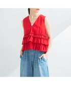 【アーバンリサーチ/URBAN RESEARCH】のノースリーブフリルブラウス RED|ID: prp329100004577494 ipo3291000000032683733