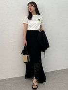 【フレイ アイディー/FRAY I.D】のストレッチレースアシメナロースカート/ウォッシャブル 人気、トレンドファッション・服の通販 founy(ファニー) ファッション Fashion レディースファッション Fashion for Women スカート Skirts アシンメトリー Asymmetrical Style ウォッシャブル Machine Washable シンプル Simple, Minimal ストレッチ Stretch, Stretchy Fabric ボーダー Border, Stripe ランダム Random, Irregular レース Lace, Lace Fabric 夏 Summer thumbnail BLK[009]|ID: prp329100004577528 ipo3291000000033004877