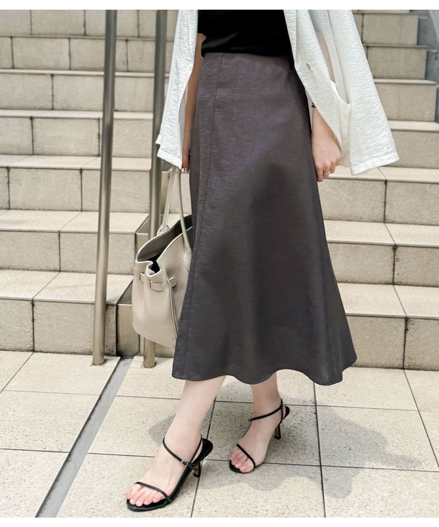 【ノーリーズ/NOLLEY'S】のウォッシャブル麻調フレアスカート インテリア・キッズ・メンズ・レディースファッション・服の通販 founy(ファニー) 　ファッション　Fashion　レディースファッション　Fashion for Women　スカート　Skirts　Aライン・フレアスカート　A-Line & Flared Skirts　2025年　2025　2025春夏・S/S　Spring/Summer 2025 SS25　おすすめ　Recommended / Our Picks　ウォッシャブル　Machine Washable　シンプル　Simple, Minimal　フレア　Flare, Flared　ビジネス 仕事 通勤　Business / Work / Commuting　チャコールグレー|ID: prp329100004577531 ipo3291000000032712009