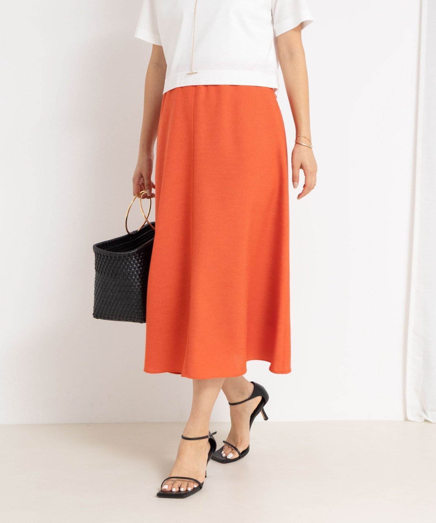 【ノーリーズ/NOLLEY'S】のウォッシャブル麻調フレアスカート インテリア・キッズ・メンズ・レディースファッション・服の通販 founy(ファニー) 　ファッション　Fashion　レディースファッション　Fashion for Women　スカート　Skirts　Aライン・フレアスカート　A-Line & Flared Skirts　2025年　2025　2025春夏・S/S　Spring/Summer 2025 SS25　おすすめ　Recommended / Our Picks　ウォッシャブル　Machine Washable　シンプル　Simple, Minimal　フレア　Flare, Flared　ビジネス 仕事 通勤　Business / Work / Commuting　オレンジ|ID: prp329100004577531 ipo3291000000032712011