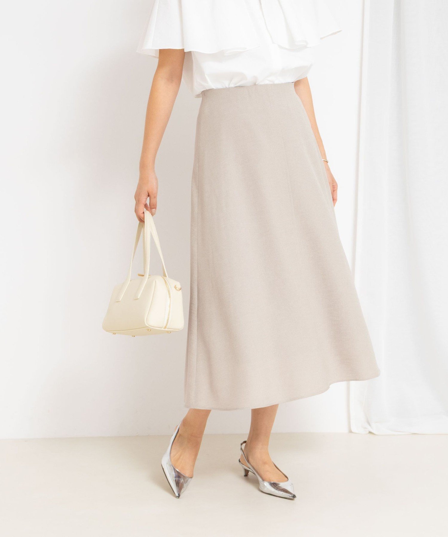 【ノーリーズ/NOLLEY'S】のウォッシャブル麻調フレアスカート インテリア・キッズ・メンズ・レディースファッション・服の通販 founy(ファニー) 　ファッション　Fashion　レディースファッション　Fashion for Women　スカート　Skirts　Aライン・フレアスカート　A-Line & Flared Skirts　2025年　2025　2025春夏・S/S　Spring/Summer 2025 SS25　おすすめ　Recommended / Our Picks　ウォッシャブル　Machine Washable　シンプル　Simple, Minimal　フレア　Flare, Flared　ビジネス 仕事 通勤　Business / Work / Commuting　グレーベージュ|ID: prp329100004577531 ipo3291000000032712013