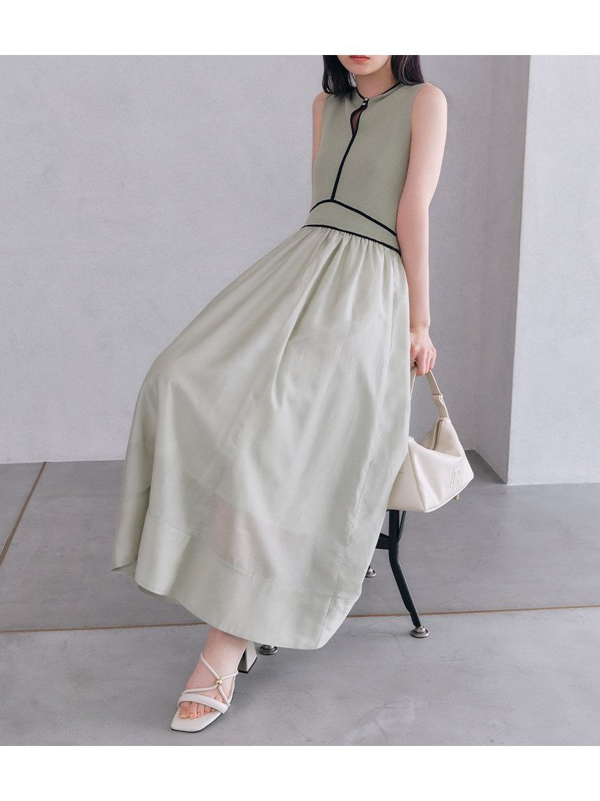【リリーブラウン/Lily Brown】のラインニットドッキングワンピース インテリア・キッズ・メンズ・レディースファッション・服の通販 founy(ファニー) 　ファッション　Fashion　レディースファッション　Fashion for Women　ワンピース　Dresses　エレガント 上品　Elegant　シンプル　Simple, Minimal　スリット　Slit, Slit Detail　定番　Standard, Basic Item　バランス　Balance, Style Balance　パイピング　Piping, Trim Design　フィット　Fit, Slim Fit　MNT[021]|ID: prp329100004578079 ipo3291000000032752200