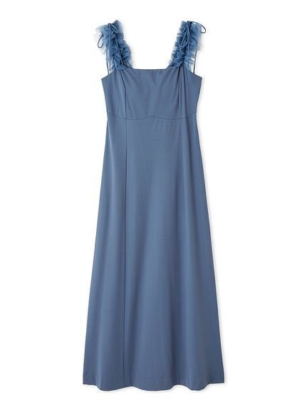 【フレイ アイディー/FRAY I.D】のカップ付きチュールコンビカットキャミワンピース インテリア・キッズ・メンズ・レディースファッション・服の通販 founy(ファニー) 　ファッション　Fashion　レディースファッション　Ladies' Fashion Online　ワンピース　Dress　キャミワンピース　No Sleeve Dresses　インナー　Inner　エレガント 上品　Elegant　オフショル　Off Shoulder　カットソー　Cut And Sew　キャミソール　Camisole　ダブル　Double　チュール　Tulle　トレンド　Trend　フリル　Frills　リボン　Ribbon　夏　Summer　BLU[086]|ID: prp329100004578143 ipo3291000000032622685