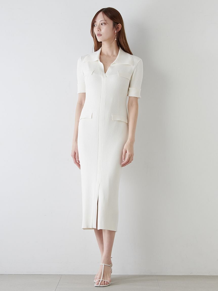 【スナイデル/SNIDEL】のスキッパーニットワンピース 人気、トレンドファッション・服の通販 founy(ファニー) 　ファッション　Fashion　レディースファッション　Ladies' Fashion Online　ワンピース　Dress　ニットワンピース　Knit Dresses　シンプル　Simple　スキッパー　Skipper　トレンド　Trend　フィット　Fit　人気　Popularity　今季　This Season　定番　Standard　春　Spring　 other-1|ID: prp329100004578154 ipo3291000000032691247