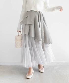 【ランダ/RANDA】のティアードチュールレイヤードスカート 人気、トレンドファッション・服の通販 founy(ファニー) ファッション Fashion レディースファッション Ladies' Fashion Online スカート Skirt アシンメトリー Asymmetry コンパクト Compact チュール Tulle フェミニン Feminine ヨーク Yoke ラッフル Raffle エレガント 上品 Elegant |ID:prp329100004578173