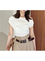 【スナイデル/SNIDEL】のルーズネックカットプルオーバー 人気、トレンドファッション・服の通販 founy(ファニー) ファッション Fashion レディースファッション WOMEN トップス・カットソー Tops/Tshirt プルオーバー Pullover アシンメトリー Asymmetry ウェーブ Wave エレガント 上品 Elegant カットソー Cut And Sew ギャザー Gather シンプル Simple ストレート Straight ドレープ Drape 夏 Summer 春 Spring S/S・春夏 Ss・Spring/Summer |ID:prp329100004578180