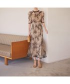 【その他のブランド/Other】のLEJA-花柄フロントバックリボンパフスリーブマーメイドロングワンピースドレス BEIGE|ID: prp329100004578201 ipo3291000000032734779