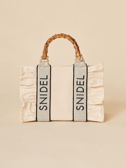 【スナイデル/SNIDEL】のフリルロゴバンブーバッグ インテリア・キッズ・メンズ・レディースファッション・服の通販 founy(ファニー) https://founy.com/ ファッション Fashion レディースファッション Ladies' Fashion Online バッグ Bag エレガント 上品 Elegant コンパクト Compact ショルダー Shoulder タンブラー Tumbler フェミニン Feminine フリル Frills マグネット Magnet 人気 Popularity 定番 Standard 日傘 Parasol 楽ちん Easy 財布 Wallet |ID: prp329100004578210 ipo3291000000032624042