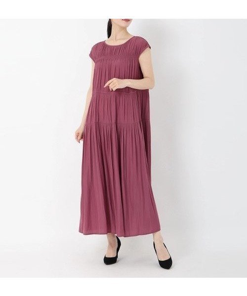 【ストロベリーフィールズ/STRAWBERRY FIELDS】のパウダーサテン2WAYワンピース インテリア・キッズ・メンズ・レディースファッション・服の通販 founy(ファニー) 　ファッション　Fashion　レディースファッション　Fashion for Women　ワンピース　Dresses　サテン　Satin, Glossy Fabric　パウダー　Powder, Soft Tone　レッド2|ID: prp329100004578229 ipo3291000000032709189