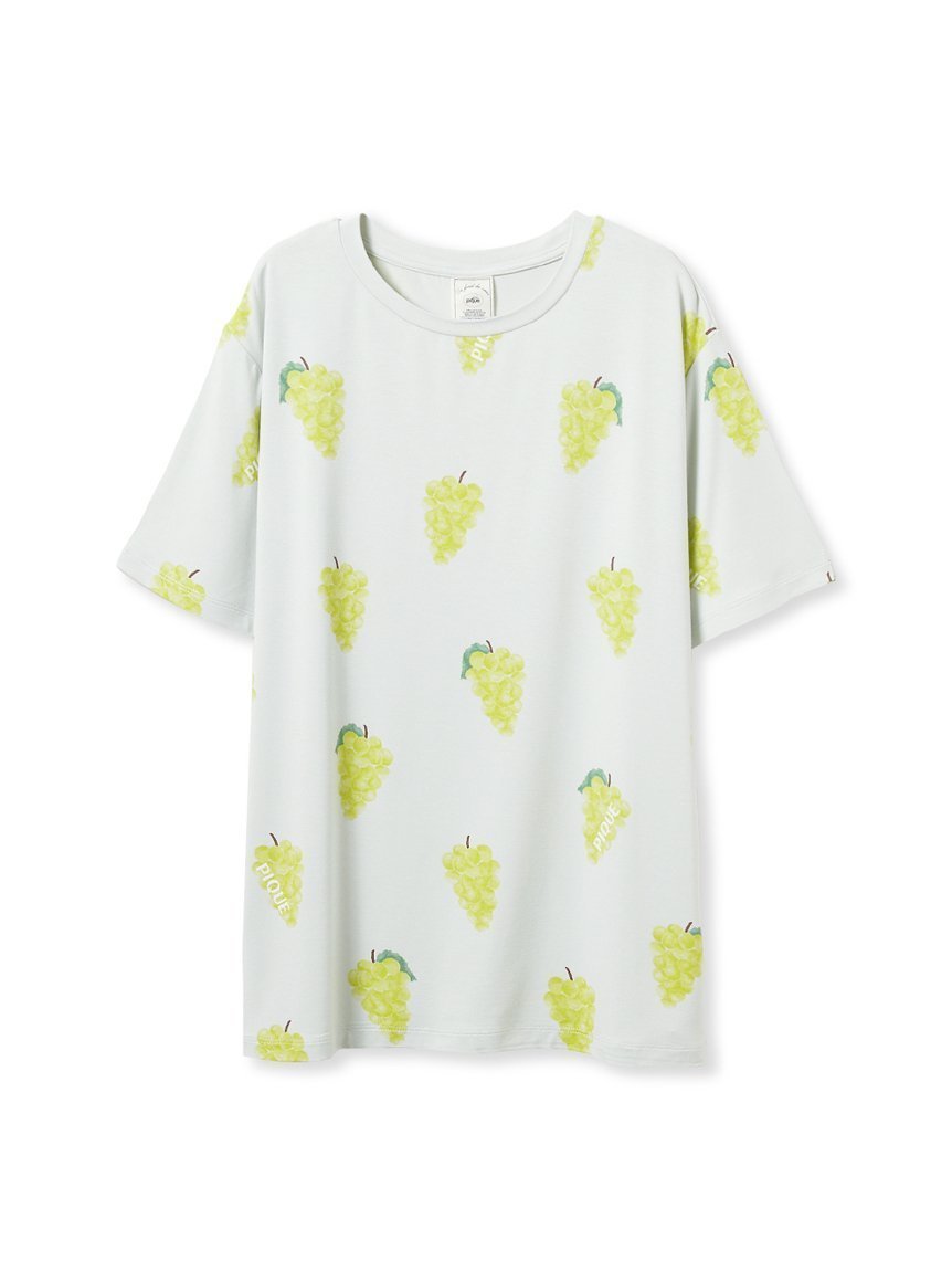 【ジェラート ピケ/gelato pique】の【接触冷感】フルーツ柄Tシャツ 人気、トレンドファッション・服の通販 founy(ファニー) 　ファッション　Fashion　レディースファッション　Ladies' Fashion Online　トップス・カットソー　Tops/Tshirt　シャツ/ブラウス　Shirts/Blouses　ロング / Tシャツ　T-Shirts　なめらか　Smooth　イエロー　Yellow　カットソー　Cut And Sew　ショート　Short　ピーチ　Peach　夏　Summer　犬　Dog　 other-1|ID: prp329100004578278 ipo3291000000032624552
