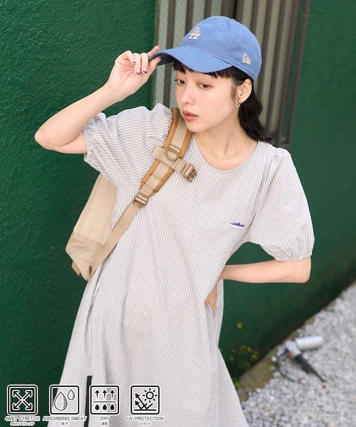 【フリークスストア/FREAK'S STORE】の別注 シアサッカー ストライプ パフスリーブワンピース 25SS インテリア・キッズ・メンズ・レディースファッション・服の通販 founy(ファニー) 　ファッション　Fashion　レディースファッション　Ladies' Fashion Online　ワンピース　Dress　キャップ　Cap　サンダル　Sandals　ジップ　Zip　ストライプ　Stripe　ストレッチ　Stretch　スニーカー　Sneakers　スペシャル　Special　スポーツ　Sports　スリーブ　Sleeve　人気　Popularity　ポケット　Pocket　別注　Special Order　S/S・春夏　Ss・Spring/Summer　おすすめ　Recommend　夏　Summer　2025年　2025　2025春夏・S/S　Ss,Spring/Summer,2025　グレー|ID: prp329100004578320 ipo3291000000032668891