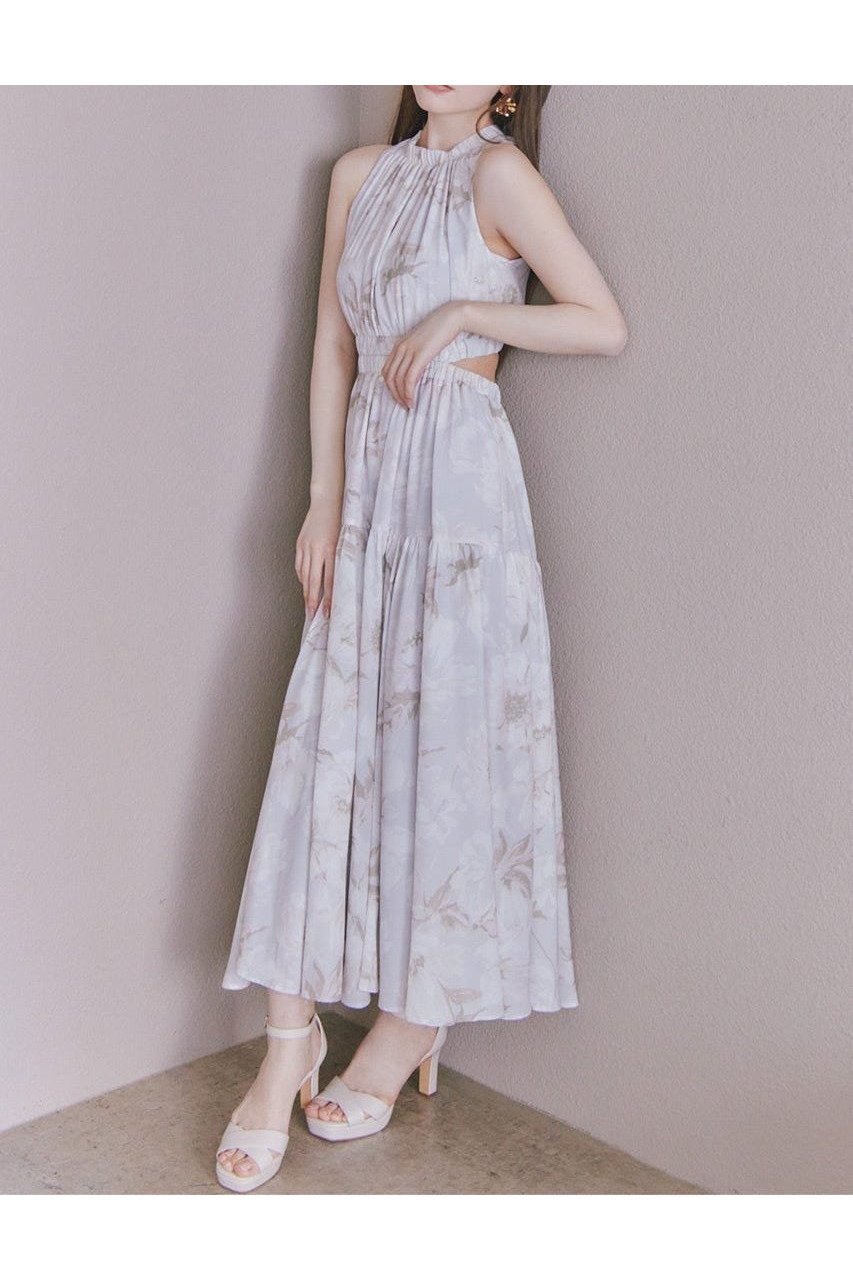 【リエンダ/rienda】の【AKB48 千葉恵里さん着用】【女神ワンピ】ホルターネックギャザーフレアワンピース インテリア・キッズ・メンズ・レディースファッション・服の通販 founy(ファニー) 　ファッション　Fashion　レディースファッション　Fashion for Women　ワンピース　Dresses　おすすめ　Recommended / Our Picks　カーディガン　Cardigan, Knitwear　ギャザー　Gathered, Ruffled　トレンド　Trend, Trending Now　バランス　Balance, Style Balance　フレア　Flare, Flared　フロント　Front, Front Design　再入荷　Restock / Back in Stock　柄PUR5|ID: prp329100004578324 ipo3291000000033014571