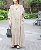 【ジャーナルスタンダード レリューム/JOURNAL STANDARD relume】のリネンコットンラグランギャザーワンピースストライプ ベージュ|ID: prp329100004578326 ipo3291000000032697172