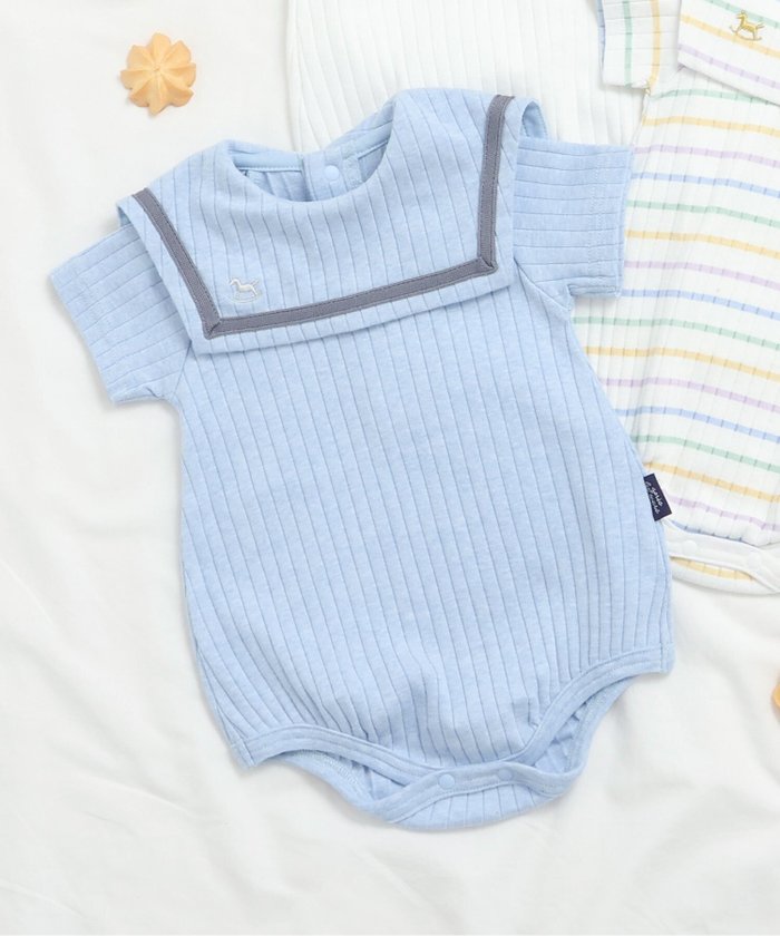 【その他のブランド/Other】のセーラー衿ボディースーツ インテリア・キッズ・メンズ・レディースファッション・服の通販 founy(ファニー) https://founy.com/ ファッション Fashion キッズファッション KIDS Children’s Clothing ギフト プレゼント Gift Present スーツ Suit ベビー Baby ロンパース Rompers |ID: prp329100004578336 ipo3291000000032626121