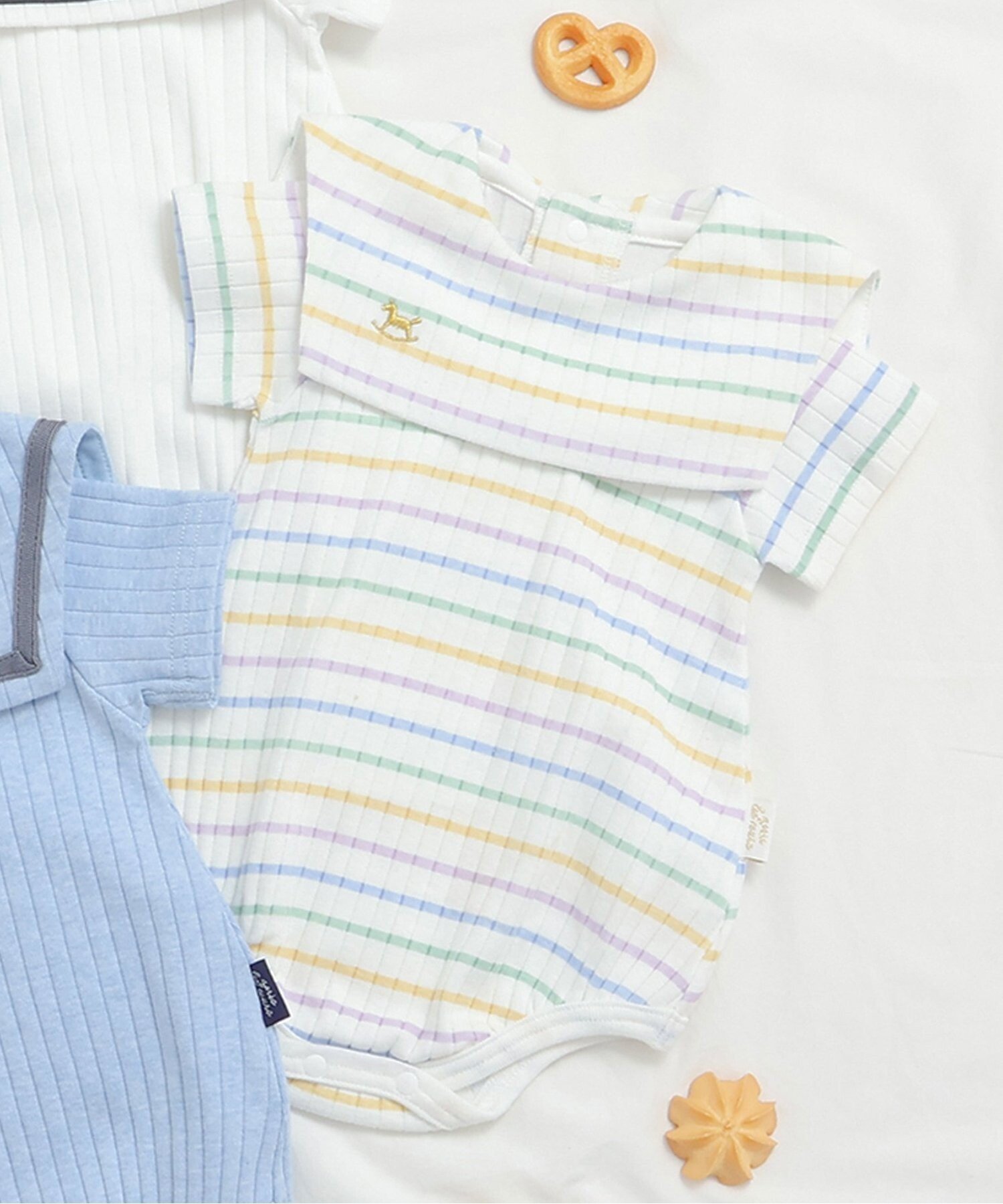 【その他のブランド/Other】のセーラー衿ボディースーツ インテリア・キッズ・メンズ・レディースファッション・服の通販 founy(ファニー) 　ファッション　Fashion　キッズファッション　KIDS Children’s Clothing　ギフト プレゼント　Gift Present　スーツ　Suit　ベビー　Baby　ロンパース　Rompers　レインボー|ID: prp329100004578336 ipo3291000000032626124