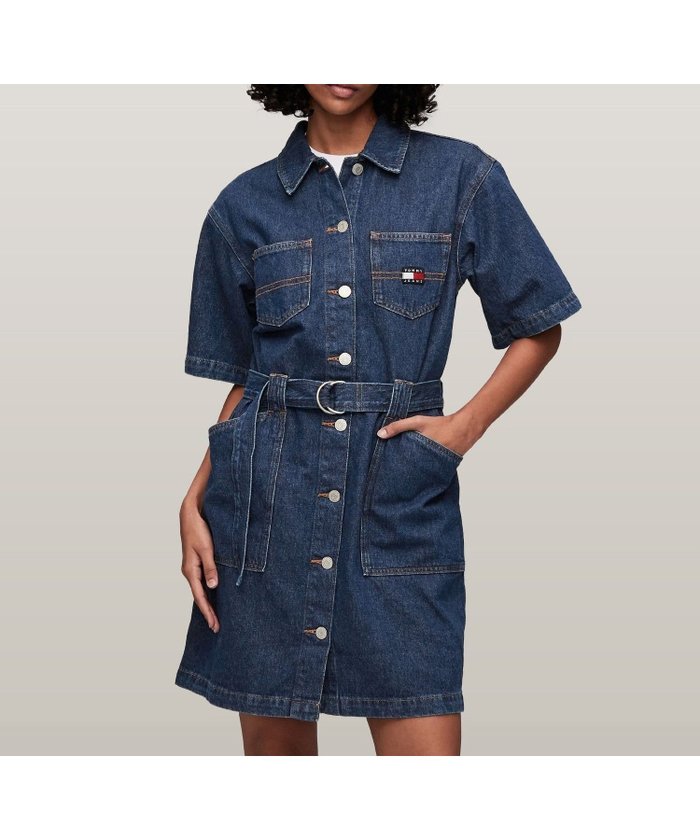 【トミーヒルフィガー/TOMMY HILFIGER】のベルテッドワークウェアワンピース インテリア・キッズ・メンズ・レディースファッション・服の通販 founy(ファニー) https://founy.com/ ファッション Fashion レディースファッション Ladies' Fashion Online ワンピース Dress |ID: prp329100004578401 ipo3291000000032626056