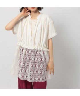 【ニコアンド/niko and】のショートスリーブチャーチチュニック 人気、トレンドファッション・服の通販 founy(ファニー) ファッション Fashion レディースファッション Ladies' Fashion Online トップス・カットソー Tops/Tshirt おすすめ Recommend とろみ Thickness ギャザー Gather チュニック Tunic ドレス Dress フェミニン Feminine レース Race 人気 Popularity 半袖 Short Sleeve |ID:prp329100004578426