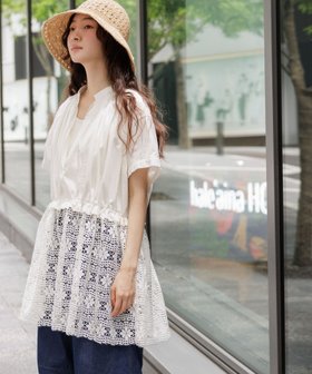 【ニコアンド/niko and】のショートスリーブチャーチチュニック 人気、トレンドファッション・服の通販 founy(ファニー) ファッション Fashion レディースファッション Fashion for Women トップス・カットソー Cut & Sew Tops おすすめ Recommended / Our Picks とろみ Fluid, Flowy Fabric ギャザー Gathered, Ruffled チュニック Tunic, Long Top ドレス Dress, One-Piece フェミニン Feminine, Girly レース Lace, Lace Fabric 人気 Popular, Best Seller 半袖 Short Sleeve, Half Sleeve |ID:prp329100004578426