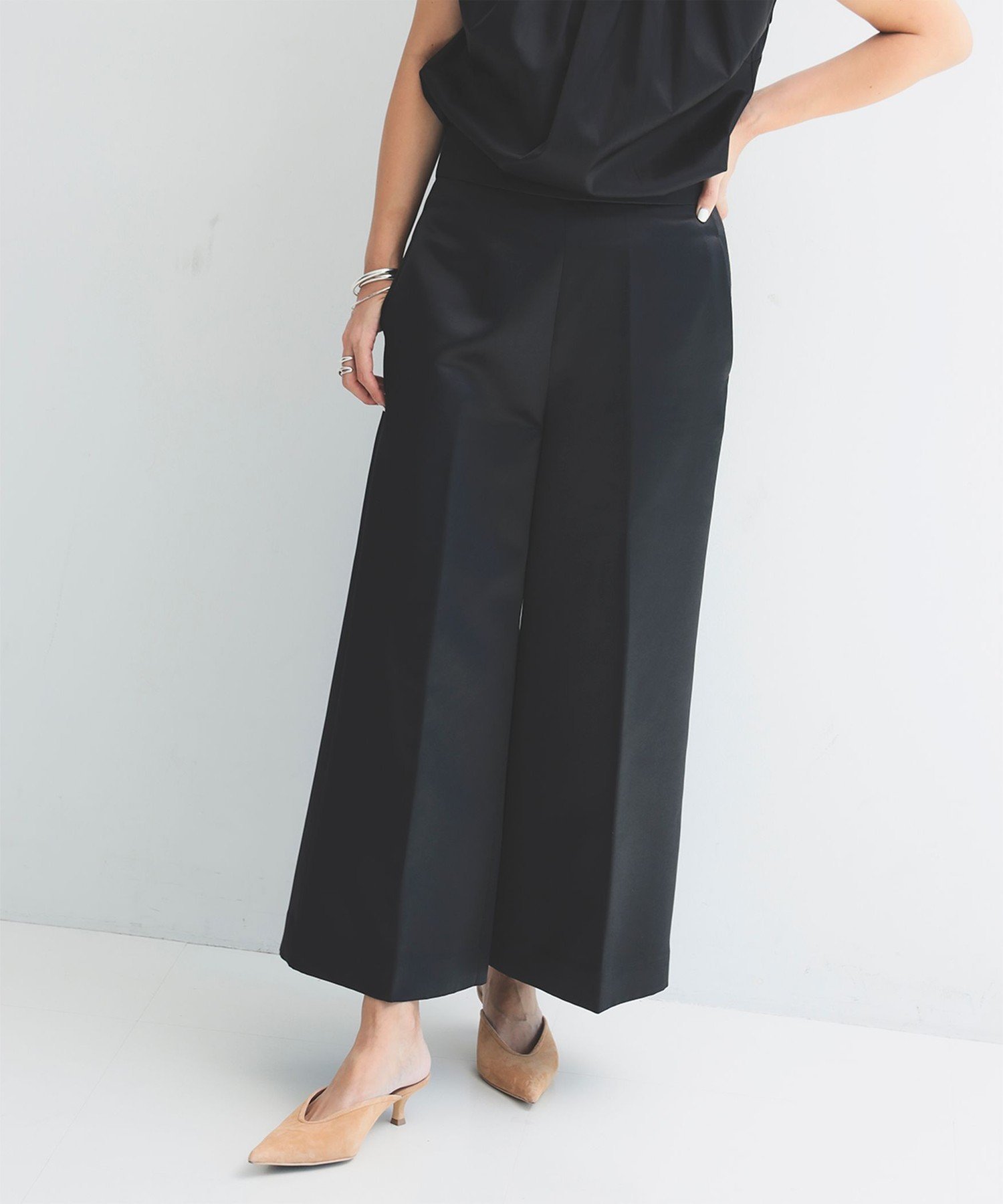 【デミルクス ビームス/Demi-Luxe BEAMS】のグロス パンツ .M 25SS インテリア・キッズ・メンズ・レディースファッション・服の通販 founy(ファニー) 　ファッション　Fashion　レディースファッション　WOMEN　パンツ　Pants　2025年　2025　2025春夏・S/S　Ss,Spring/Summer,2025　おすすめ　Recommend　エレガント 上品　Elegant　サテン　Satin　ドレス　Dress　フォルム　Form　フレア　Flare　BLACK|ID: prp329100004578577 ipo3291000000032433480
