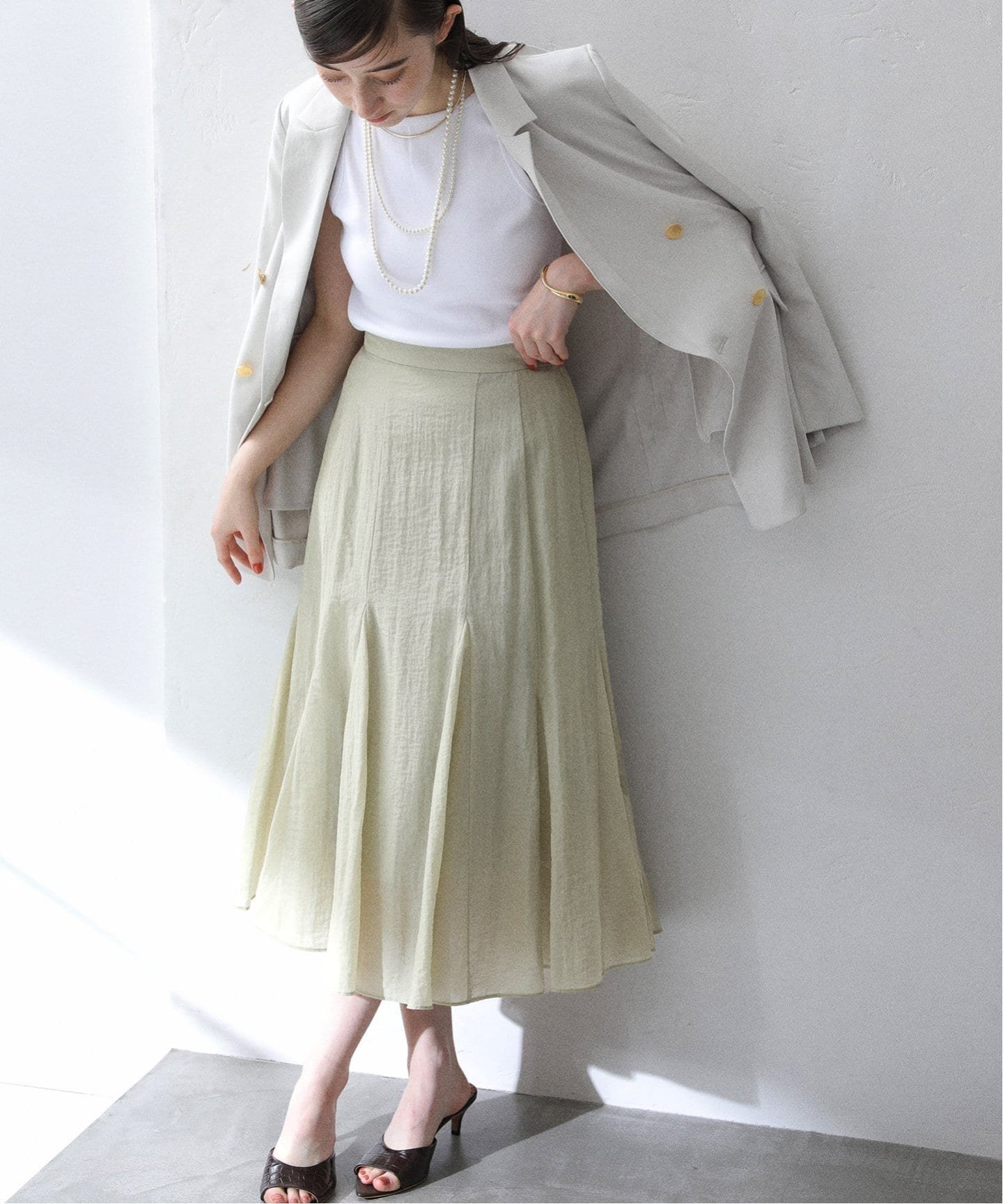 【ラ トータリテ/La TOTALITE】の【洗える】シアーフレアスカート インテリア・キッズ・メンズ・レディースファッション・服の通販 founy(ファニー) 　ファッション　Fashion　レディースファッション　Fashion for Women　スカート　Skirts　Aライン・フレアスカート　A-Line & Flared Skirts　2025年　2025　2025春夏・S/S　Spring/Summer 2025 SS25　エアリー　Airy Texture　コンパクト　Compact, Small Size　シアー　Sheer, See-Through　フレア　Flare, Flared　エレガント 上品　Elegant　夏　Summer　春　Spring　S/S・春夏　SS, Spring/Summer, Warm Season　洗える　Machine Washable　グリーン|ID: prp329100004578664 ipo3291000000032723204