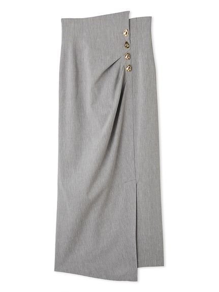 【フレイ アイディー/FRAY I.D】のタックドレープスリットストレートスカート/ウォッシャブル インテリア・キッズ・メンズ・レディースファッション・服の通販 founy(ファニー) 　ファッション　Fashion　レディースファッション　Ladies' Fashion Online　スカート　Skirt　おすすめ　Recommend　アシンメトリー　Asymmetry　ウォッシャブル　Washable　エレガント 上品　Elegant　コンパクト　Compact　スタイリッシュ　Stylish　ストレッチ　Stretch　ストレート　Straight　ドレープ　Drape　フェミニン　Feminine　夏　Summer　ビジネス 仕事 通勤　Business　GRY[006]|ID: prp329100004578670 ipo3291000000032646411