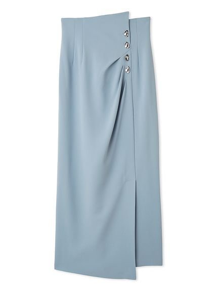 【フレイ アイディー/FRAY I.D】のタックドレープスリットストレートスカート/ウォッシャブル インテリア・キッズ・メンズ・レディースファッション・服の通販 founy(ファニー) 　ファッション　Fashion　レディースファッション　Ladies' Fashion Online　スカート　Skirt　おすすめ　Recommend　アシンメトリー　Asymmetry　ウォッシャブル　Washable　エレガント 上品　Elegant　コンパクト　Compact　スタイリッシュ　Stylish　ストレッチ　Stretch　ストレート　Straight　ドレープ　Drape　フェミニン　Feminine　夏　Summer　ビジネス 仕事 通勤　Business　BLU[086]|ID: prp329100004578670 ipo3291000000032646413