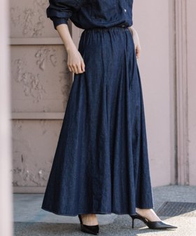 【ミューニック/Munich】のウォッシュ5.5オンススラブデニムマキシフレアスカート 人気、トレンドファッション・服の通販 founy(ファニー) ファッション Fashion レディースファッション Fashion for Women スカート Skirts Aライン・フレアスカート A-Line & Flared Skirts インディゴ Indigo Denim ウォッシュ Washed Finish ヴィンテージ Vintage Style 春 Spring デニム Denim, Jeans Material ドレープ Drape, Draping Fabric S/S・春夏 SS, Spring/Summer, Warm Season 夏 Summer 2024年 2024 2024春夏・S/S Spring/Summer 2024 SS24 |ID:prp329100004578672