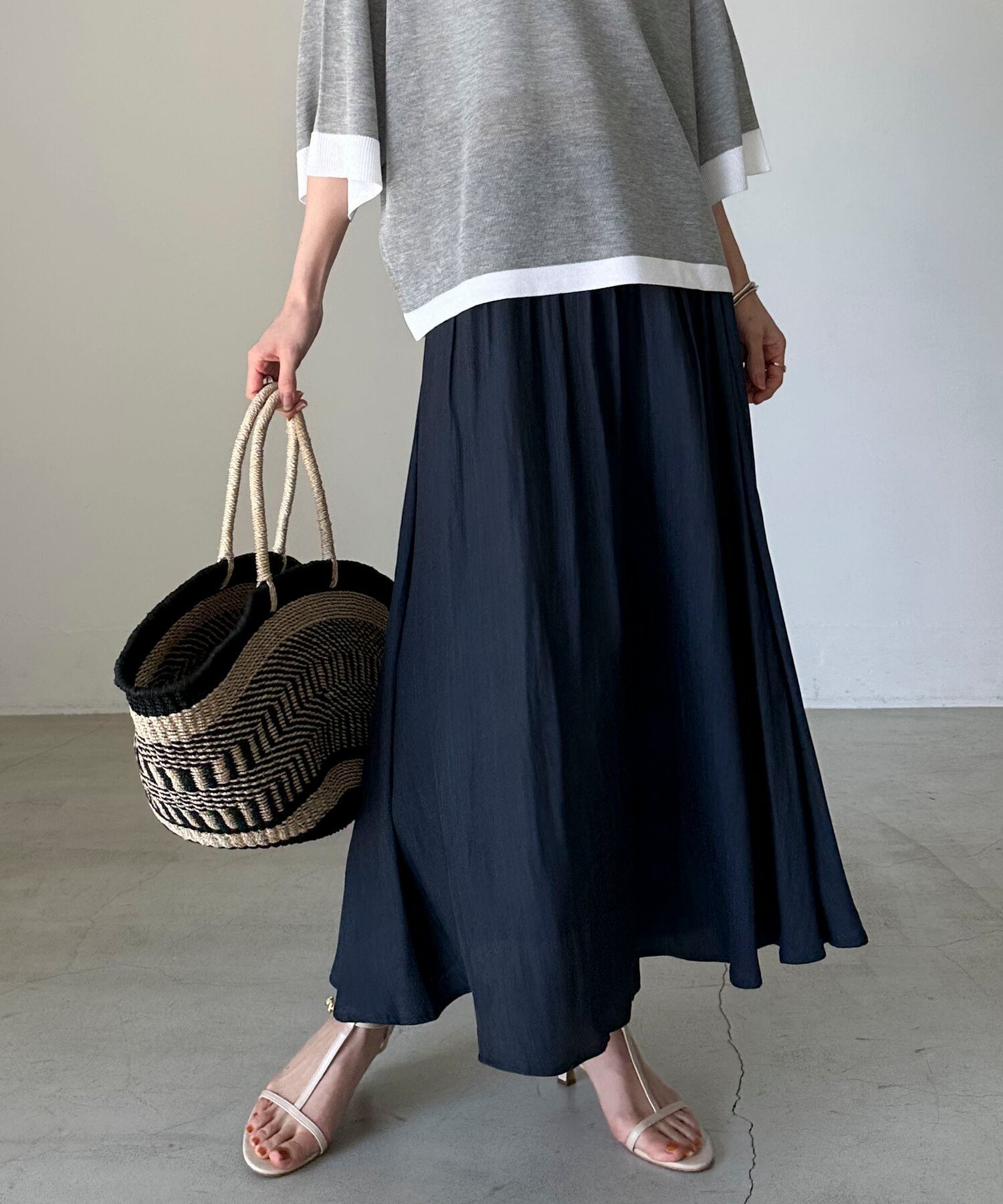 【ドゥ アルシーヴ/Doux archives】の割繊ギャザーフレアスカート インテリア・キッズ・メンズ・レディースファッション・服の通販 founy(ファニー) 　ファッション　Fashion　レディースファッション　Ladies' Fashion Online　スカート　Skirt　Aライン/フレアスカート　Flared A-Line Skirts　なめらか　Smooth　ギャザー　Gather　エレガント 上品　Elegant　夏　Summer　NAVY|ID: prp329100004578679 ipo3291000000032623086