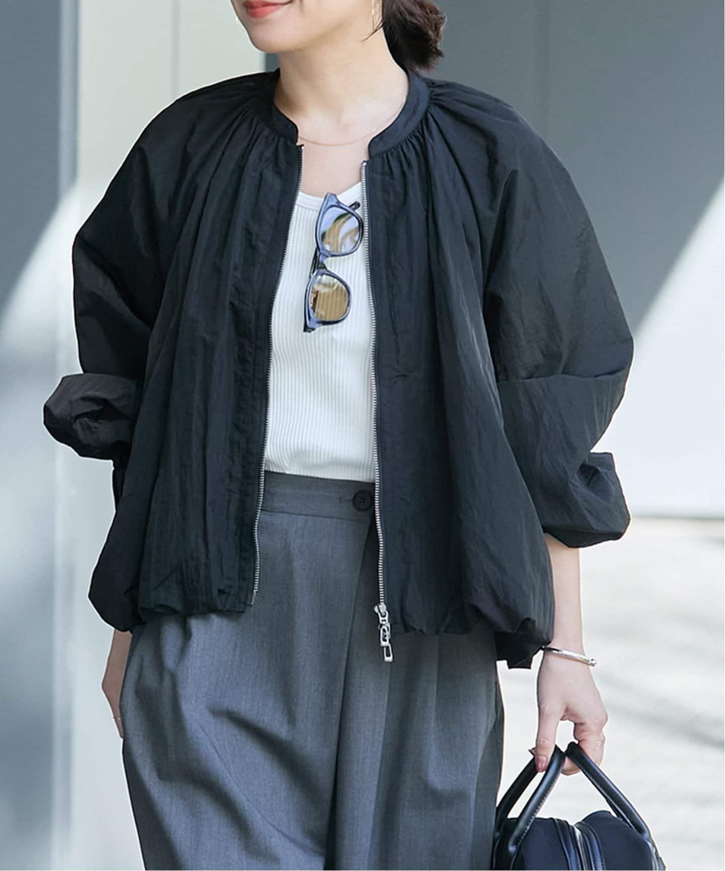 【ジャーナルスタンダード/JOURNAL STANDARD】の《追加 》ワッシャーナイロンギャザーブルゾン インテリア・キッズ・メンズ・レディースファッション・服の通販 founy(ファニー) 　ファッション　Fashion　レディースファッション　Ladies' Fashion Online　アウター　Coat Outerwear　ブルゾン　Blouson/Jackets　2025年　2025　2025-2026秋冬・A/W　Aw/Autumn/Winter/Fw/Fall/2025-2026　ブラック|ID: prp329100004579322 ipo3291000000032440965