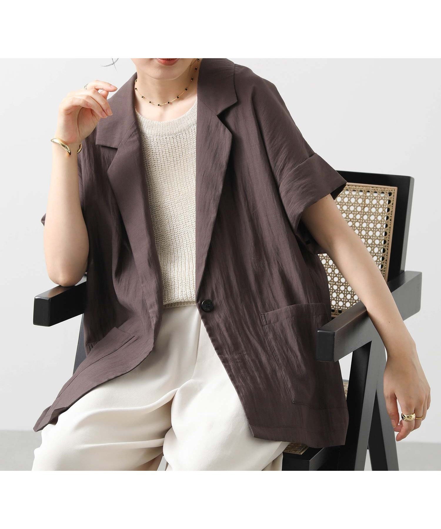 【グレディブリリアン/Gready Brilliant】のシアーテーラード5分袖ジャケット 人気、トレンドファッション・服の通販 founy(ファニー) 　ファッション　Fashion　レディースファッション　Fashion for Women　アウター　Coat / Outerwear Collection　レディースジャケット・軽アウター　Jackets　シアー　Sheer, See-Through　ジャケット　Jacket, Outerwear　テーラード　Tailored, Tailored Fit　夏　Summer　 other-1|ID: prp329100004579352 ipo3291000000033566471