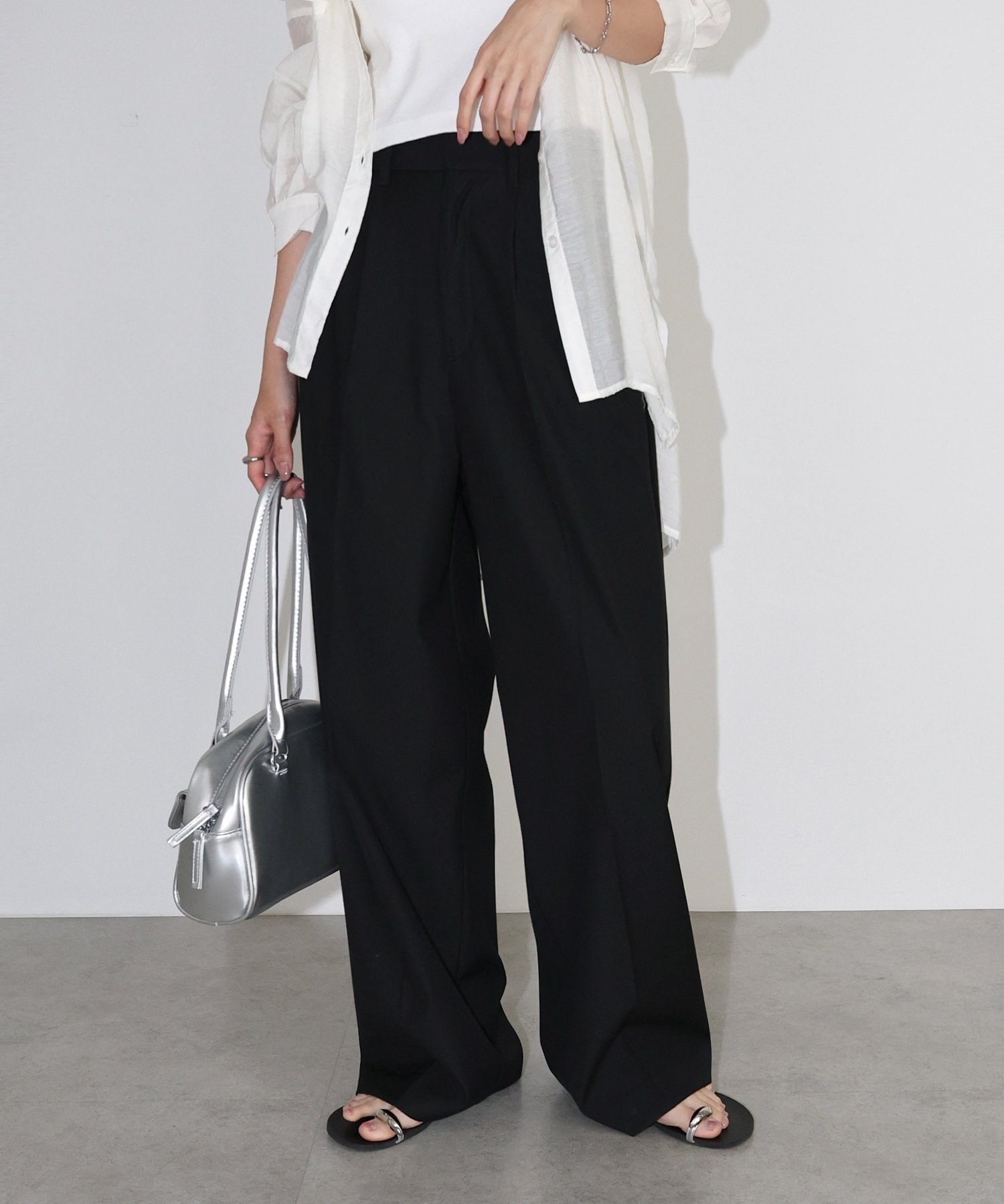 【その他のブランド/Other】の2タック セミ ワイド ロング パンツ 人気、トレンドファッション・服の通販 founy(ファニー) 　ファッション　Fashion　レディースファッション　Fashion for Women　パンツ　Pants & Trousers　おすすめ　Recommended / Our Picks　シンプル　Simple, Minimal　スニーカー　Sneakers, Trainers　ツイル　Twist, Twisted Detail　フロント　Front, Front Design　ロング　Long, Long-Length　ワイド　Wide, Wide Fit　楽ちん　Easy Fit, Comfortable　 other-1|ID: prp329100004579366 ipo3291000000032722499