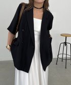 【カプリシューレマージュ/CAPRICIEUX LEMAGE】の【夏の羽織りにおすすめ】シアー半袖ジャケット ブラック|ID: prp329100004579371 ipo3291000000032441394