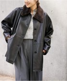 【ジャーナルスタンダード/JOURNAL STANDARD】の《追加 》ウォッシャブルフェイクレザーファー襟付カバーオール ブラック|ID: prp329100004579378 ipo3291000000032441448