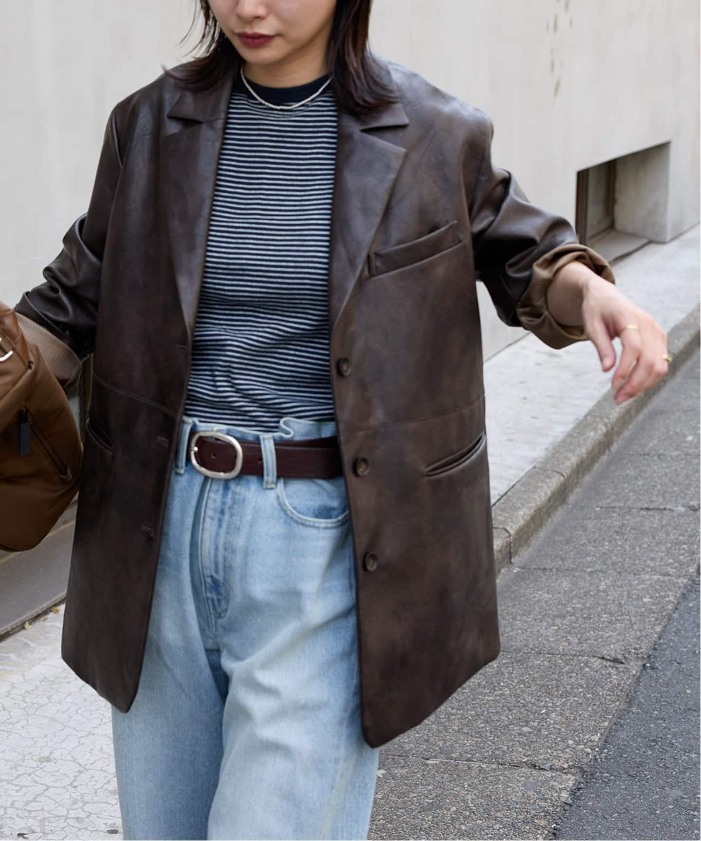 【ジャーナルスタンダード/JOURNAL STANDARD】のフェイクレザー/フェイクスエードジャケット インテリア・キッズ・メンズ・レディースファッション・服の通販 founy(ファニー) 　ファッション　Fashion　レディースファッション　WOMEN　アウター　Coat Outerwear　ジャケット　Jackets　2025年　2025　おすすめ　Recommend　ジャケット　Jacket　スラックス　Slacks　タイトスカート　Tight Skirt　デニム　Denim　フェイクスウェード　Faux Suede　フェイクレザー　Faux Leather　ボトム　Bottom　ブラウン|ID: prp329100004579387 ipo3291000000032441529