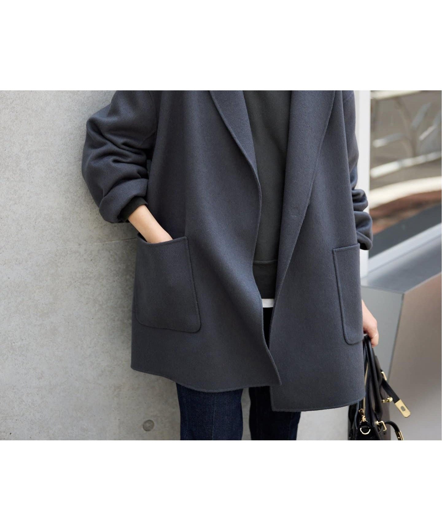 【スローブ イエナ/SLOBE IENA】のSUPER140 ダブルフェイスベルテッドコート インテリア・キッズ・メンズ・レディースファッション・服の通販 founy(ファニー) 　ファッション　Fashion　レディースファッション　Fashion for Women　アウター　Coat / Outerwear Collection　コート・ロングコート・ピーコート　Long Coats, Peacoats & More　2025年　2025　2025-2026秋冬・A/W　Autumn/Winter 2025–26 AW25–26　ショート　Short, Short Length　ショール　Shawl, Wrap　ダブル　Double, Double-Breasted　トレンド　Trend, Trending Now　フェイス　Face, Facial Design　ポケット　Pocket, Pocket Detail　ミドル　Middle Length, Mid Height　エレガント 上品　Elegant　グレー|ID: prp329100004579392 ipo3291000000032744832
