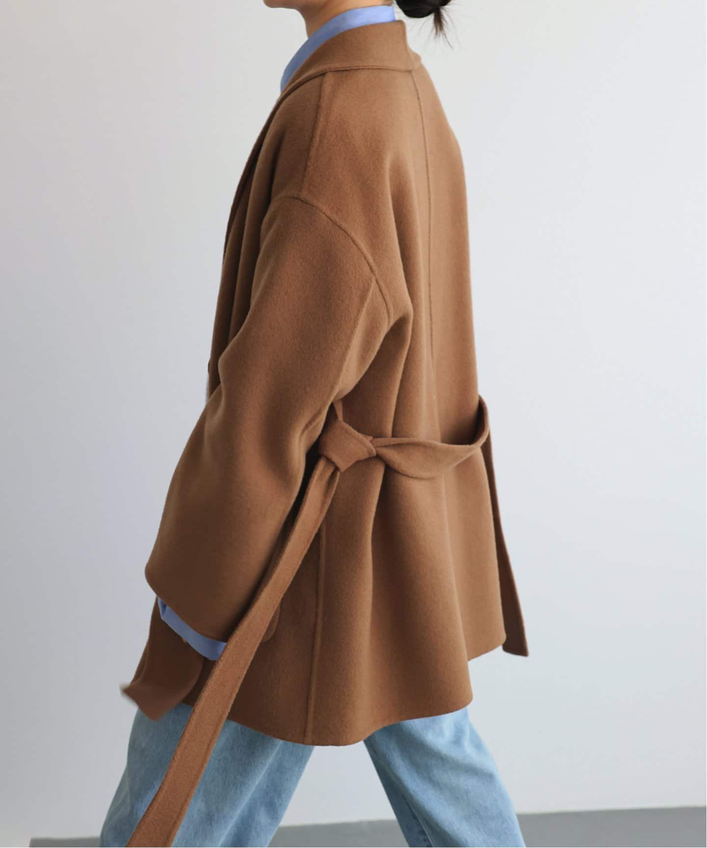 【スローブ イエナ/SLOBE IENA】のSUPER140 ダブルフェイスベルテッドコート インテリア・キッズ・メンズ・レディースファッション・服の通販 founy(ファニー) 　ファッション　Fashion　レディースファッション　Fashion for Women　アウター　Coat / Outerwear Collection　コート・ロングコート・ピーコート　Long Coats, Peacoats & More　2025年　2025　2025-2026秋冬・A/W　Autumn/Winter 2025–26 AW25–26　ショート　Short, Short Length　ショール　Shawl, Wrap　ダブル　Double, Double-Breasted　トレンド　Trend, Trending Now　フェイス　Face, Facial Design　ポケット　Pocket, Pocket Detail　ミドル　Middle Length, Mid Height　エレガント 上品　Elegant　キャメル|ID: prp329100004579392 ipo3291000000032744835