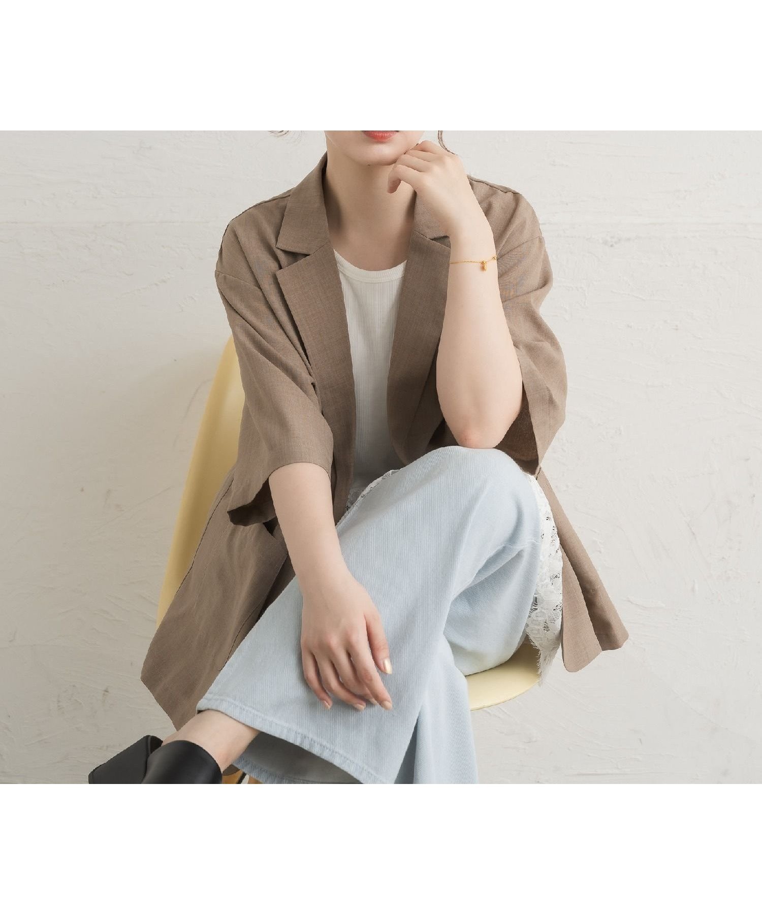 【レトロガール/RETRO GIRL】のテーラードシャツJK インテリア・キッズ・メンズ・レディースファッション・服の通販 founy(ファニー) 　ファッション　Fashion　レディースファッション　Fashion for Women　トップス・カットソー　Cut & Sew Tops　シャツ・ブラウス・オフィスカジュアル　Elegant Blouses & Button-Ups　おすすめ　Recommended / Our Picks　ジャケット　Jacket, Outerwear　スラックス　Slacks, Dress Pants　トレンド　Trend, Trending Now　プチプライス・低価格　Affordable / Budget Price　ベーシック　Basic, Essential　夏　Summer　ブラウン|ID: prp329100004579458 ipo3291000000032720536