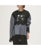 【ビームス ウイメン/BEAMS】のmaturely / レース アンド ストライプ ブラウス バック トゥ フロント NAVY|ID: prp329100004579556 ipo3291000000033719842
