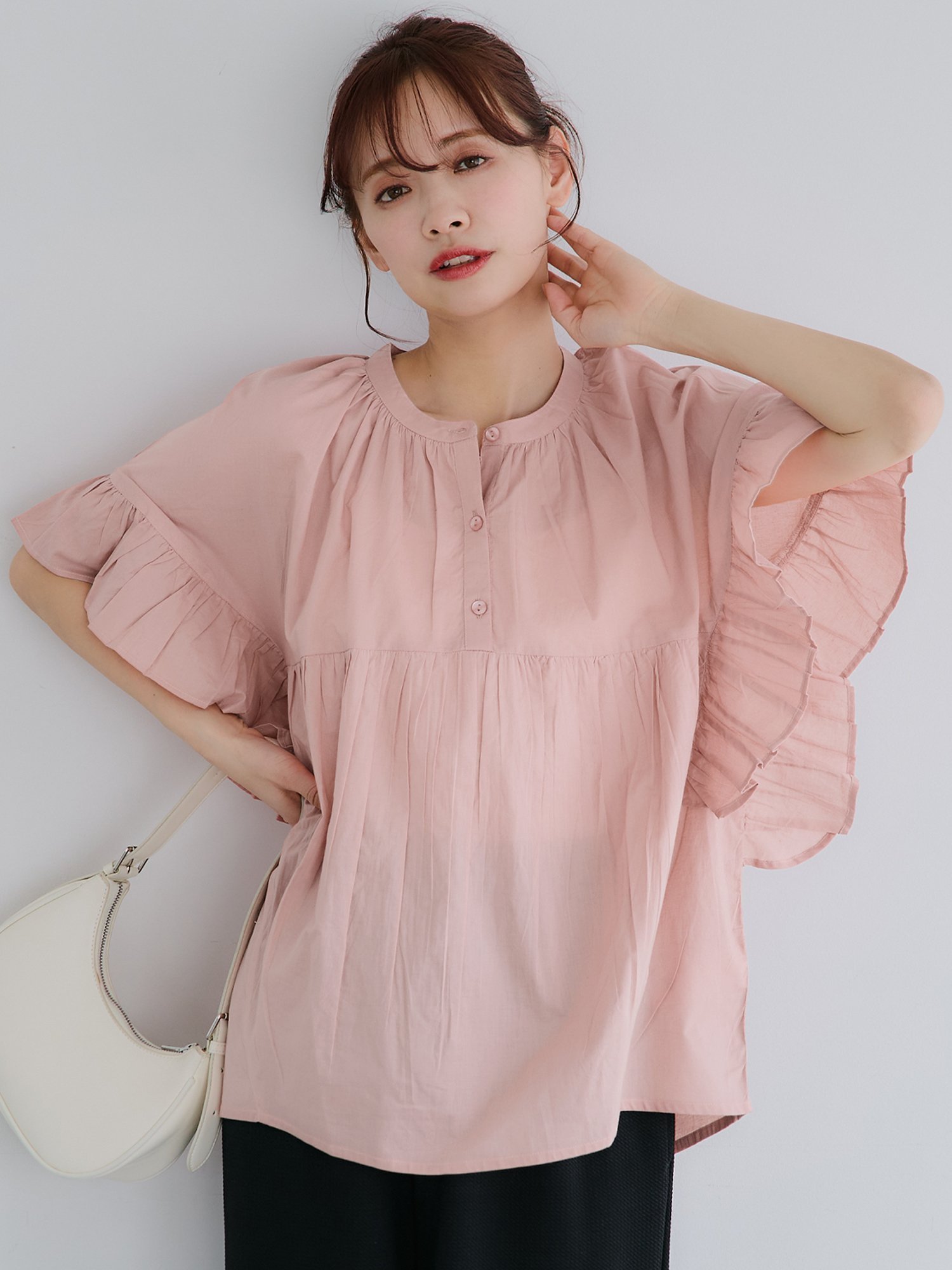 【コカ/COCA】のガーゼ袖フリルブラウス インテリア・キッズ・メンズ・レディースファッション・服の通販 founy(ファニー) 　ファッション　Fashion　レディースファッション　Ladies' Fashion Online　トップス・カットソー　Tops/Tshirt　シャツ/ブラウス　Shirts/Blouses　インド　India　ギャザー　Gather　シンプル　Simple　なめらか　Smooth　フェミニン　Feminine　フリル　Frills　ベーシック　Basic　ボトム　Bottom　ポケット　Pocket　夏　Summer　2025年　2025　2025春夏・S/S　Ss,Spring/Summer,2025　Dk.pink|ID: prp329100004579613 ipo3291000000032659566