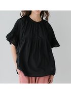 【コカ/COCA】のガーゼ袖フリルブラウス Black|ID: prp329100004579613 ipo3291000000032659570
