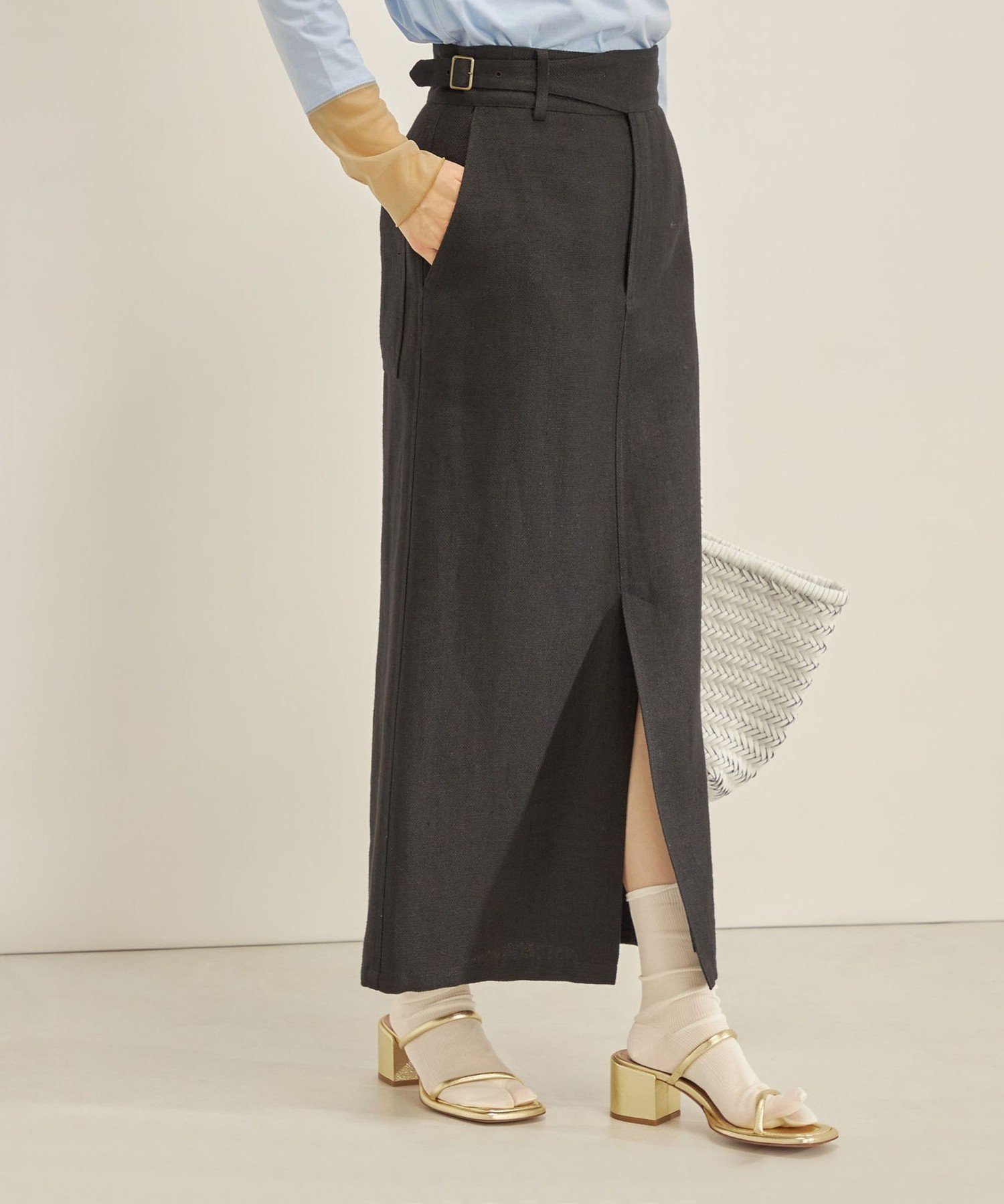 【シップス フォー ウィメン/SHIPS】のMANTECO 麻混 タイト ロング スカート インテリア・キッズ・メンズ・レディースファッション・服の通販 founy(ファニー) 　ファッション　Fashion　レディースファッション　Fashion for Women　スカート　Skirts　アメリカン　American Style　アンティーク　Antique-Inspired　インナー　Innerwear　ジャケット　Jacket, Outerwear　スリット　Slit, Slit Detail　スリーブ　Sleeve, Long Sleeve / Short Sleeve　セットアップ　Set-Up, Coordinated Outfit　タンク　Tank Top, Sleeveless Top　フロント　Front, Front Design　ポケット　Pocket, Pocket Detail　別注　Limited Edition, Custom Order　半袖　Short Sleeve, Half Sleeve　ラグジュアリー　Luxury, Elegant　リネン　Linen, Linen Fabric　ロング　Long, Long-Length　おすすめ　Recommended / Our Picks　夏　Summer　2023春夏・S/S　Spring/Summer 2023 SS23　2023年　2023　ブラック|ID: prp329100004579676 ipo3291000000032748323