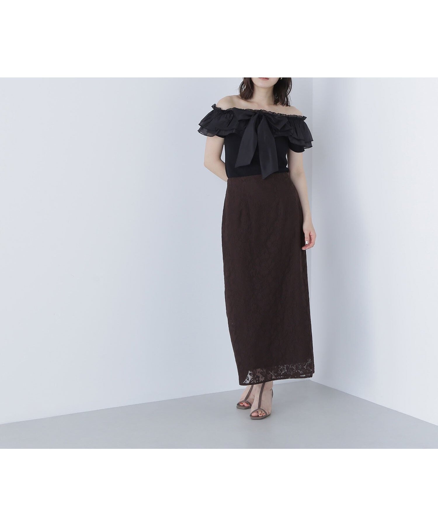 【ナチュラル ビューティー ベーシック/NATURAL BEAUTY BASIC】のメッシュレース SETUP ナロースカート インテリア・キッズ・メンズ・レディースファッション・服の通販 founy(ファニー) 　ファッション　Fashion　レディースファッション　WOMEN　セットアップ　Setup　スカート　Skirt　おすすめ　Recommend　シンプル　Simple　セットアップ　Set Up　フェミニン　Feminine　フラット　Flat　フラワー　Flower　メッシュ　Mesh　レース　Race　人気　Popularity　夏　Summer　ダークブラウン1|ID: prp329100004579694 ipo3291000000032445011