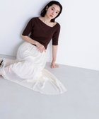 【ナチュラル ビューティー ベーシック/NATURAL BEAUTY BASIC】のアシメカラードッキングワンピース ブラウン×オフ2|ID: prp329100004579698 ipo3291000000032445059