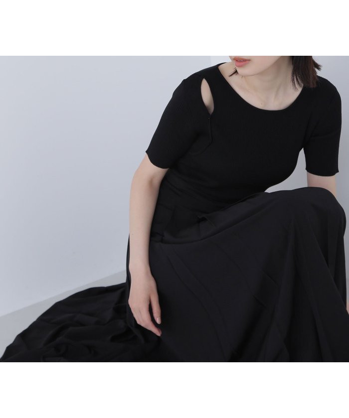 【ナチュラル ビューティー ベーシック/NATURAL BEAUTY BASIC】のカットアウトニットドッキングワンピース インテリア・キッズ・メンズ・レディースファッション・服の通販 founy(ファニー) https://founy.com/ ファッション Fashion レディースファッション WOMEN ワンピース Dress トレンド Trend フィット Fit リブニット Rib Knit |ID: prp329100004579699 ipo3291000000032445065