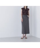 【ナチュラル ビューティー ベーシック/NATURAL BEAUTY BASIC】のベルテッドリネンライクナロースカート チャコール1|ID: prp329100004579703 ipo3291000000032445099