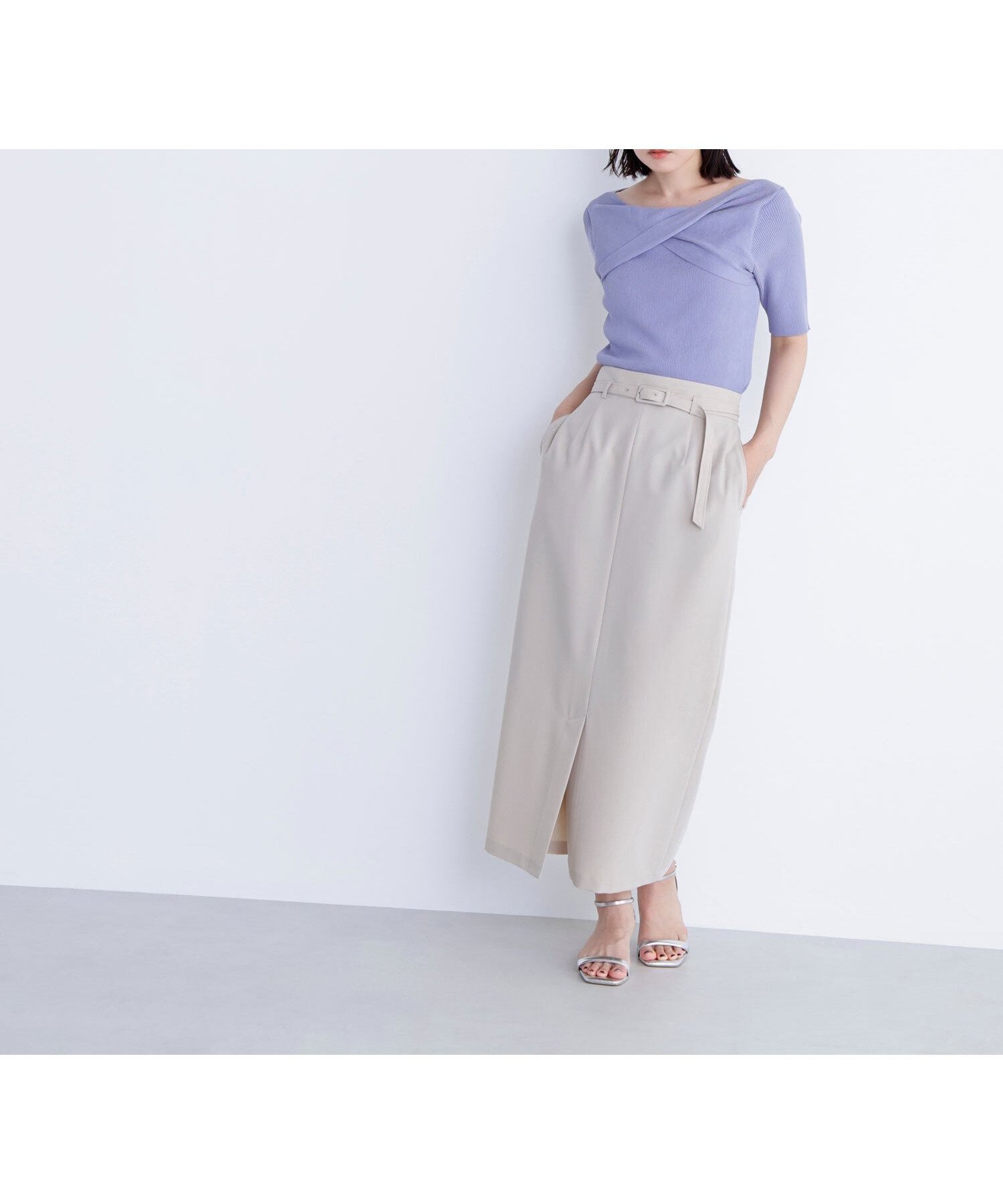 【ナチュラル ビューティー ベーシック/NATURAL BEAUTY BASIC】のベルテッドリネンライクナロースカート インテリア・キッズ・メンズ・レディースファッション・服の通販 founy(ファニー) 　ファッション　Fashion　レディースファッション　Ladies' Fashion Online　スカート　Skirt　ベージュ|ID: prp329100004579703 ipo3291000000032689261
