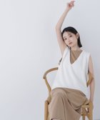 【ナチュラル ビューティー ベーシック/NATURAL BEAUTY BASIC】のVネックニットベスト ナローワンピース ベージュ×オフホワイト2|ID: prp329100004579705 ipo3291000000032445126