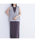 【ナチュラル ビューティー ベーシック/NATURAL BEAUTY BASIC】のVネックニットベスト ナローワンピース チャコール×ミックス2|ID: prp329100004579705 ipo3291000000032445130