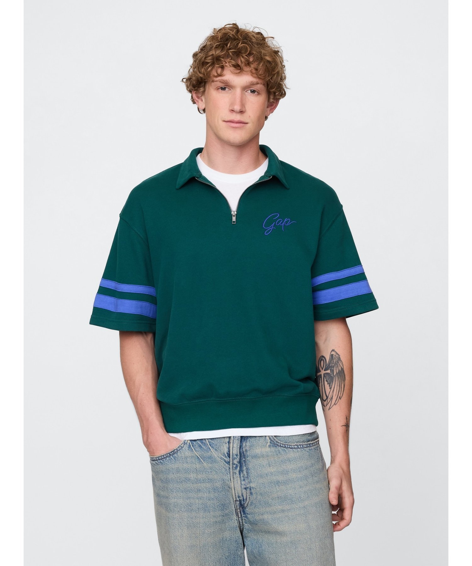 【ギャップ/GAP】のビンテージソフト 1/4ジップアッププルオーバー インテリア・キッズ・メンズ・レディースファッション・服の通販 founy(ファニー) 　ファッション　Fashion　レディースファッション　Fashion for Women　トップス・カットソー　Cut & Sew Tops　カジュアルプルオーバー・ニットトップス　Pullovers & Knit Tops / Casual Pullovers　ショート　Short, Short Length　ジップアップ　Zip-Up, Full Zip　スリーブ　Sleeve, Long Sleeve / Short Sleeve　ダブル　Double, Double-Breasted　フロント　Front, Front Design　ワイド　Wide, Wide Fit　RAIN FOREST 19-5232 TC|ID: prp329100004579835 ipo3291000000032739935
